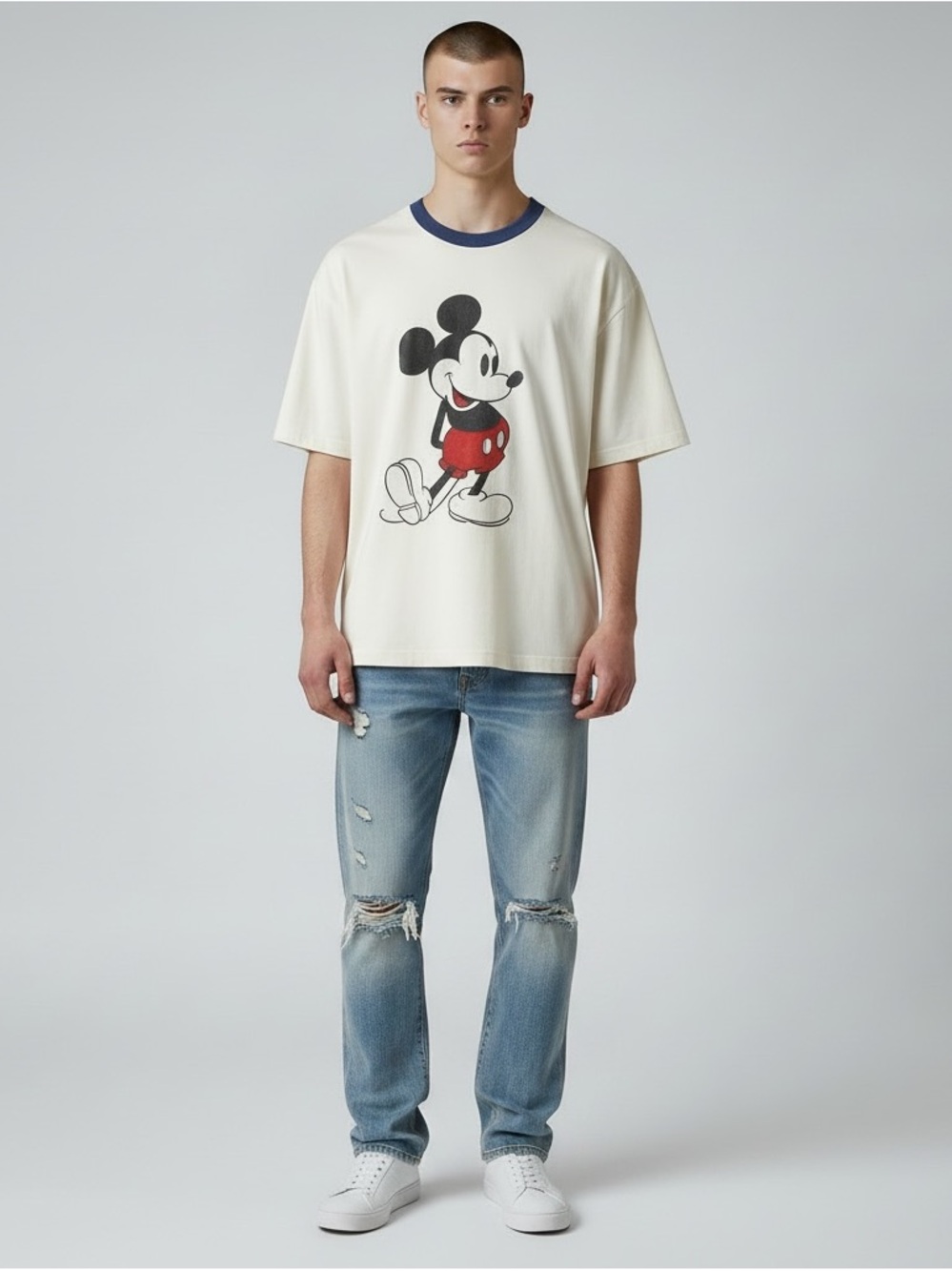 American Eagle X Disney Mickey Mouse Cream Graphic Tee size small NWOT
